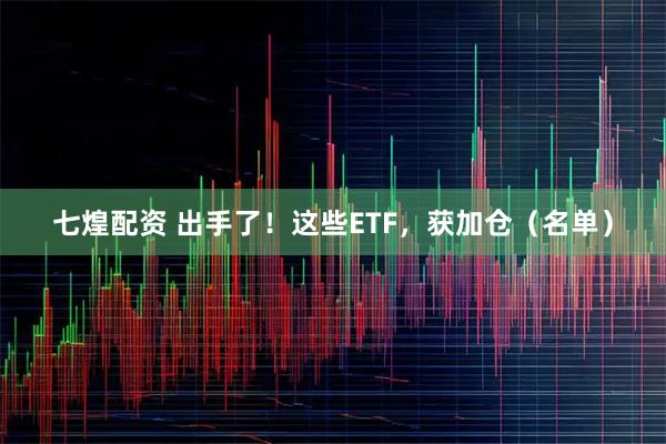 七煌配资 出手了！这些ETF，获加仓（名单）