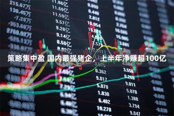 策略集中盈 国内最强猪企，上半年净赚超100亿